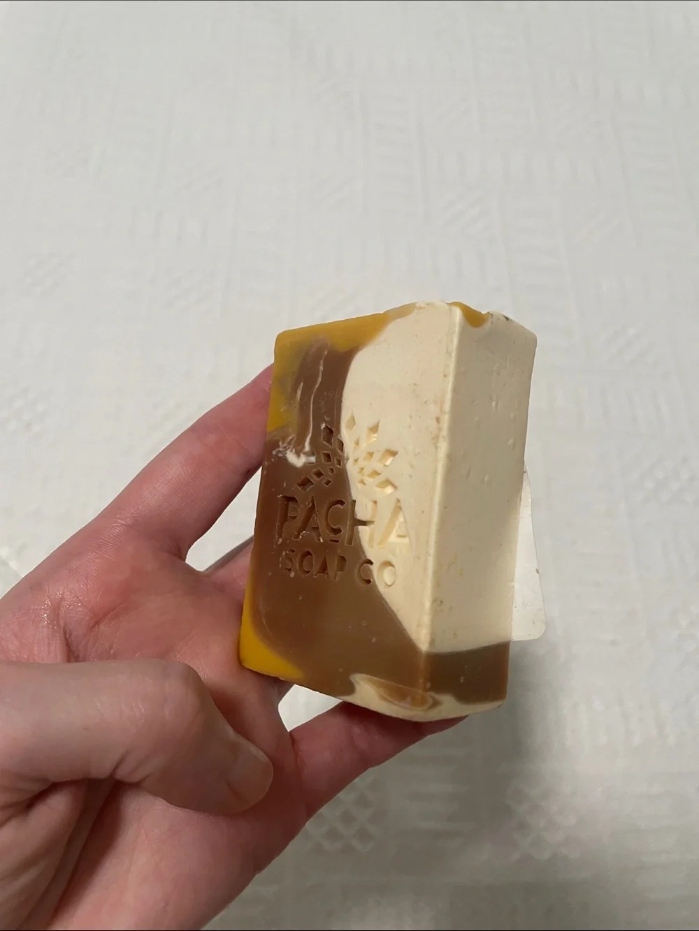 Pacha Soap Co. Marble Bar Soap - Cream, Brown, Mustard Tones NWT 4 oz